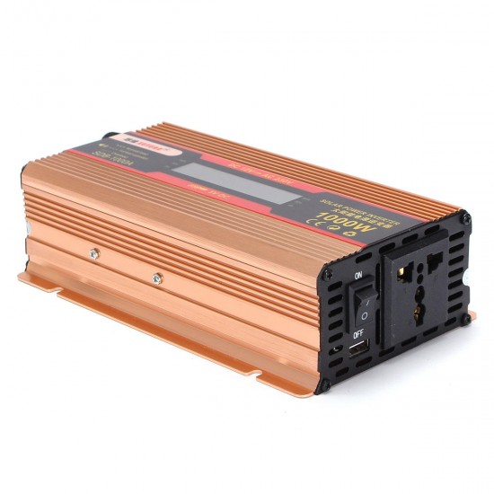 1000W DC12V to AC 220V Power Inverter Converter Adapter LCD Display Solar