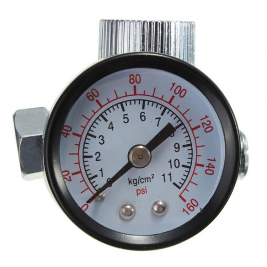 1/4inch Adjustable Mini Air Pressure Regulator Dial Gauge HVLP Spray Gun Air Tools