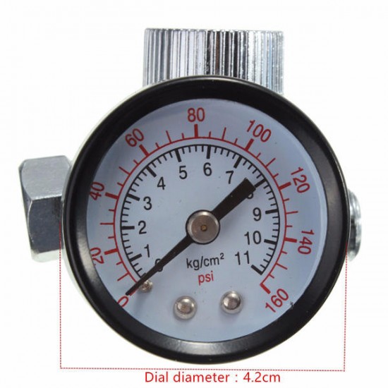 1/4inch Adjustable Mini Air Pressure Regulator Dial Gauge HVLP Spray Gun Air Tools 1/4inch Adjustable Mini Air Pressure Regulator Dial Gauge HVLP Spray Gun Air Tools