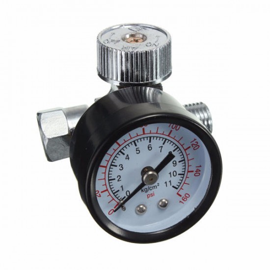 1/4inch Adjustable Mini Air Pressure Regulator Dial Gauge HVLP Spray Gun Air Tools