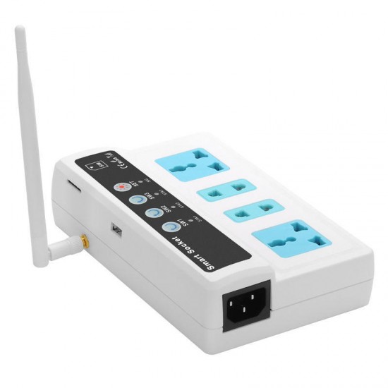 GSM Socket Switch Relay Remote Controlled 3 Ways Power Sockets Controller with Temperature ...