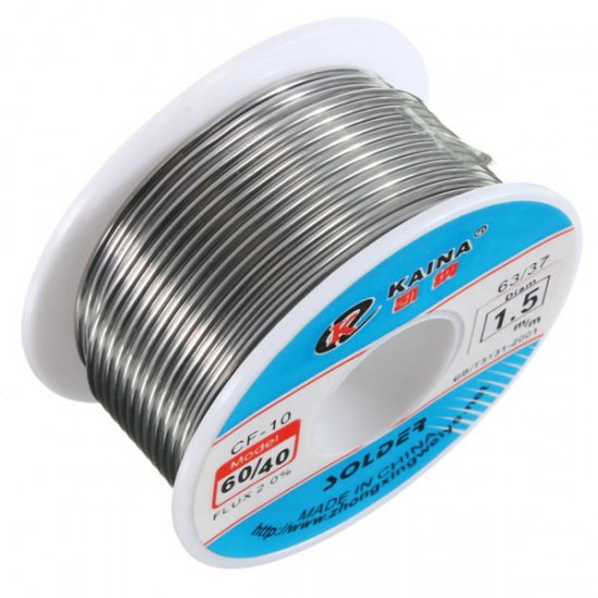 1.5mm Tin lead Solder Wire Rosin Core Soldering 2% Flux Reel Tube 60/40