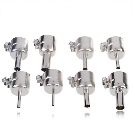 8Pcs 850 Heat Gun Nozzle Hot Air Desoldering Station Gun Mouth 8Pcs 850 Heat Gun Nozzle Hot Air Desoldering Station Gun Mouth