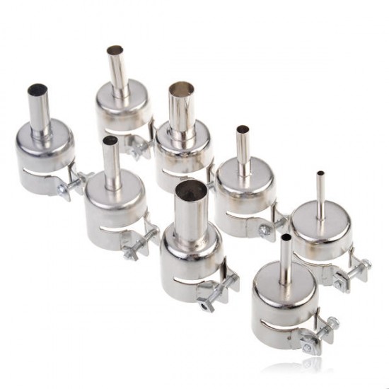 8Pcs 850 Heat Gun Nozzle Hot Air Desoldering Station Gun Mouth 8Pcs 850 Heat Gun Nozzle Hot Air Desoldering Station Gun Mouth