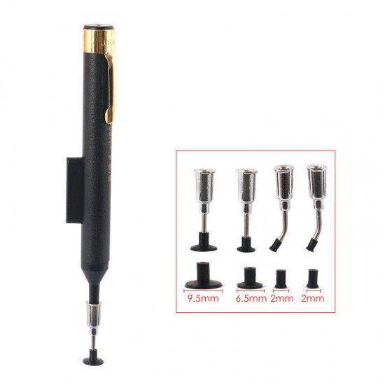 VAC Anti-satic IC Pick Up Vacuum Sucker Pen + 4 Suction Headers for BGA SMD Work Reballing Aids VAC Anti-satic IC Pick Up Vacuum Sucker Pen + 4 Suction Headers for BGA SMD Work Reballing Aids