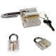 15Pcs Lock Picks Set Key Extractor Tool Unlocking Practice with Transparent Practice Padlock 15Pcs Lock Picks Set Key Extractor Tool Unlocking Practice with Transparent Practice Padlock
