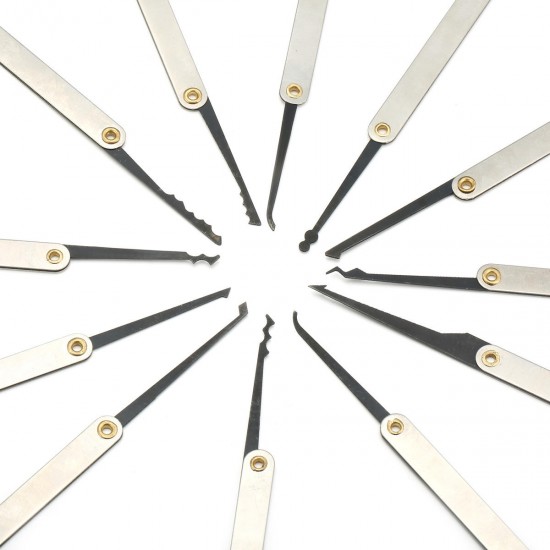15Pcs Lock Picks Set Key Extractor Tool Unlocking Practice with Transparent Practice Padlock 15Pcs Lock Picks Set Key Extractor Tool Unlocking Practice with Transparent Practice Padlock