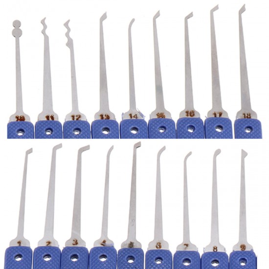 18 in 1 Stainless Steel Lock Pick Set Kit Locksmith Tools Quick Door Openner