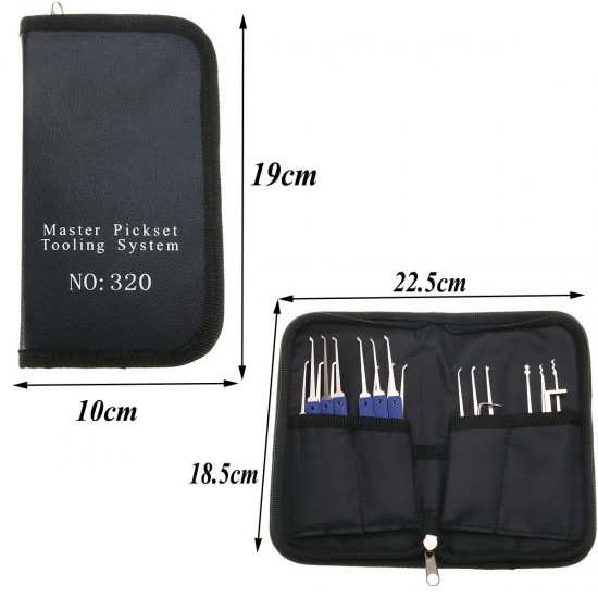 18 in 1 Stainless Steel Lock Pick Set Kit Locksmith Tools Quick Door Openner