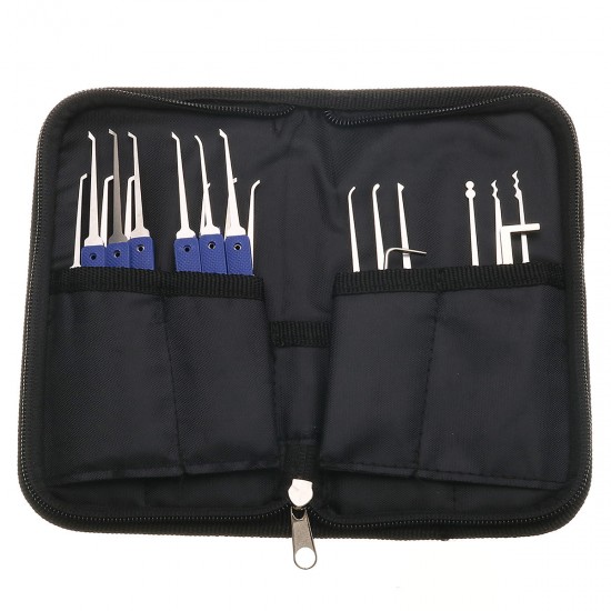 18 in 1 Stainless Steel Lock Pick Set Kit Locksmith Tools Quick Door Openner