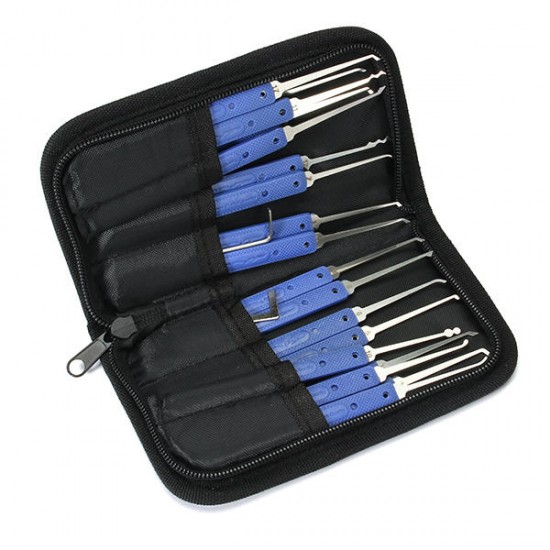 18 in 1 Stainless Steel Lock Pick Set with 1Pc Transparent padlock