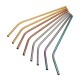 10Pcs Reusable Stainless Steel Straws Multi Colored Metal Straw with Cleaning Brushes