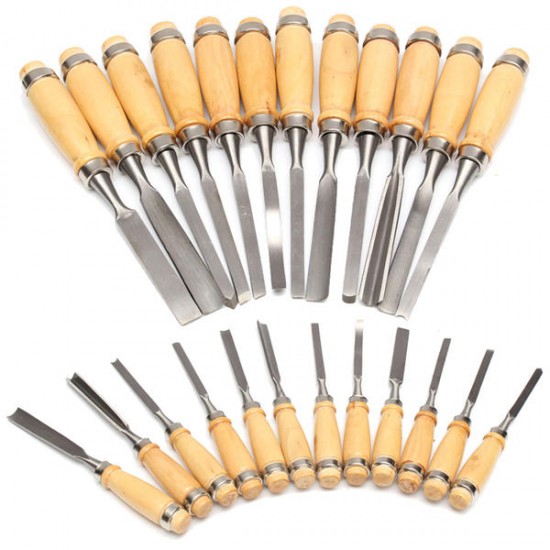 12Pcs Wood Working Wood Carving Hand Chisel Professional Gouges Tool Set