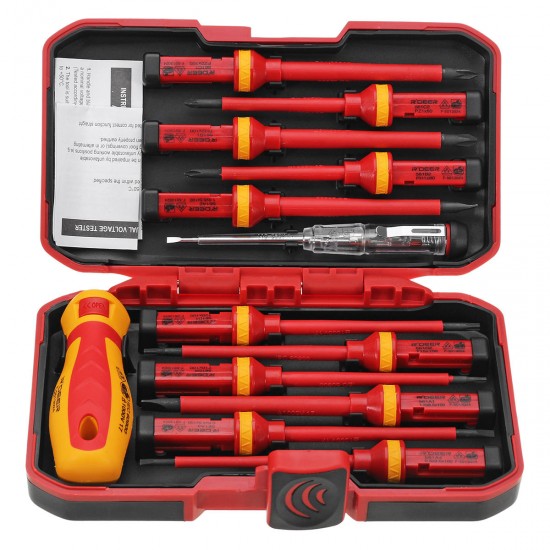 13Pcs 1000V Electronic Insulated Screwdriver Set Phillips Slotted Torx CR-V Screwdriver Hand Tools 13Pcs 1000V Electronic Insulated Screwdriver Set Phillips Slotted Torx CR-V Screwdriver Hand Tools
