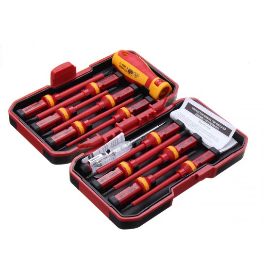 13Pcs 1000V Electronic Insulated Screwdriver Set Phillips Slotted Torx CR-V Screwdriver Repair Tools