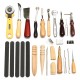 19pcs Leather Craft Punch Tools Stitching Carving Working Sewing Saddle Groover Kit 19pcs Leather Craft Punch Tools Stitching Carving Working Sewing Saddle Groover Kit