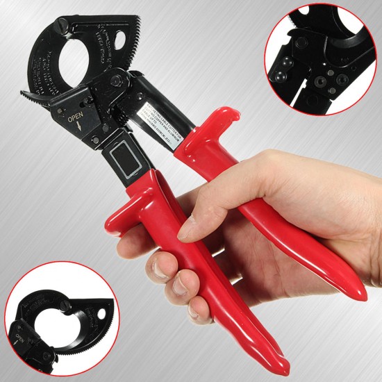 1Pc Ratchet Type Cable Cutter Ratcheting Wire Cut Up To 240mm² Hand Tool