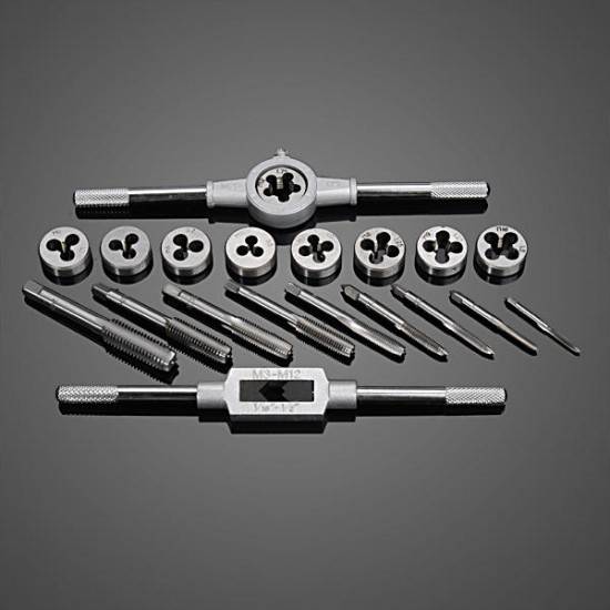 20pcs M3-M12 Screw Thread Metric Plugs Taps Tap wrench Die Wrench Set 20pcs M3-M12 Screw Thread Metric Plugs Taps Tap wrench Die Wrench Set