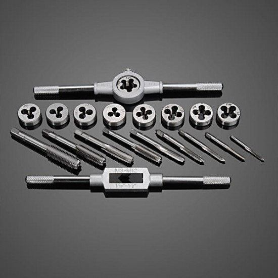 20pcs  M3-M12 Screw Thread Metric Plugs Taps Tap wrench Die Wrench Set