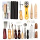 24 Pcs Leather Craft Tools Kit Hand Sewing Stitching Punch Carving Work Saddle 24 Pcs Leather Craft Tools Kit Hand Sewing Stitching Punch Carving Work Saddle