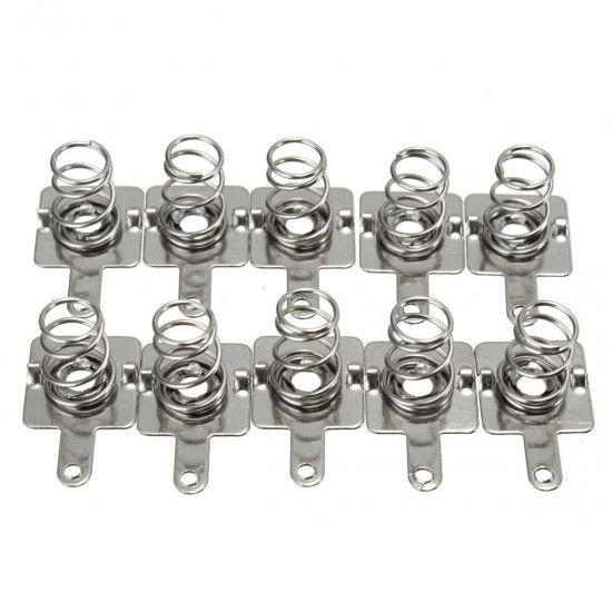 10 Pairs Silver Tone Metal Battery Spring Plate Set for AA AAA Batteries 10 Pairs Silver Tone Metal Battery Spring Plate Set for AA AAA Batteries