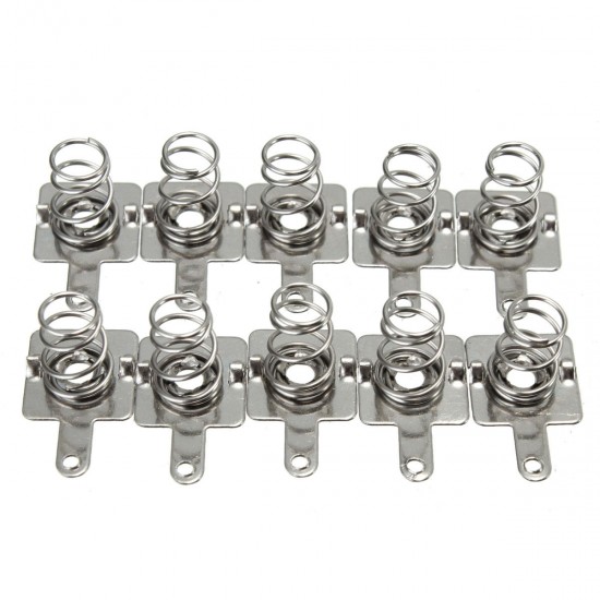 10 Pairs Silver Tone Metal Battery Spring Plate Set for AA AAA Batteries