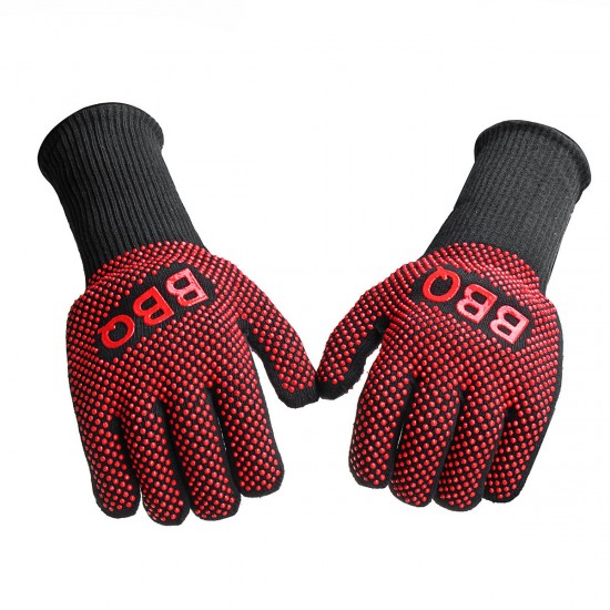 1 Pair 662°F Heat Proof Resistant Barbecue BBQ Grilling Gloves Kitchen Cooking Work