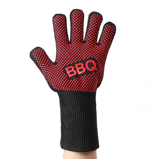 1 Pair 662°F Heat Proof Resistant Barbecue BBQ Grilling Gloves Kitchen Cooking Work