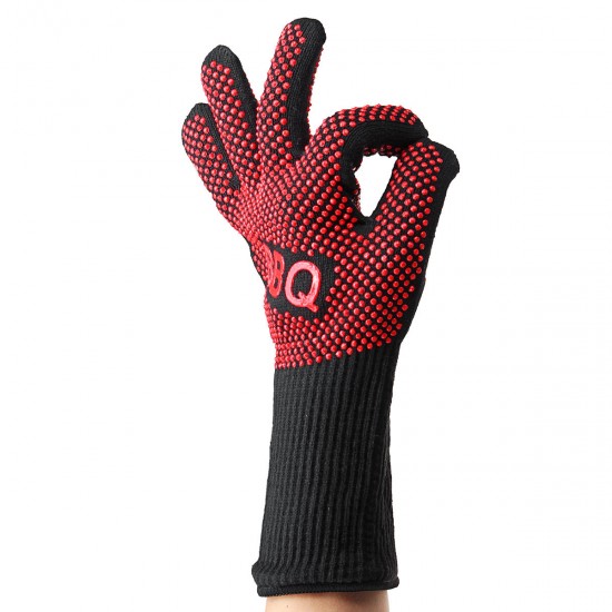 1 Pair 662°F Heat Proof Resistant Barbecue BBQ Grilling Gloves Kitchen Cooking Work 1 Pair 662°F Heat Proof Resistant Barbecue BBQ Grilling Gloves Kitchen Cooking Work