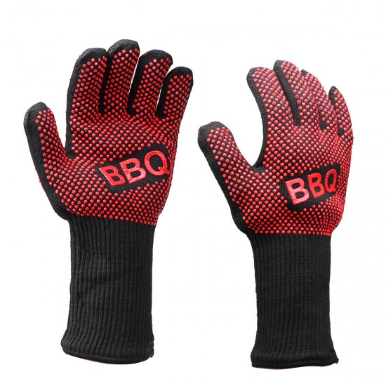 1 Pair 662°F Heat Proof Resistant Barbecue BBQ Grilling Gloves Kitchen Cooking Work