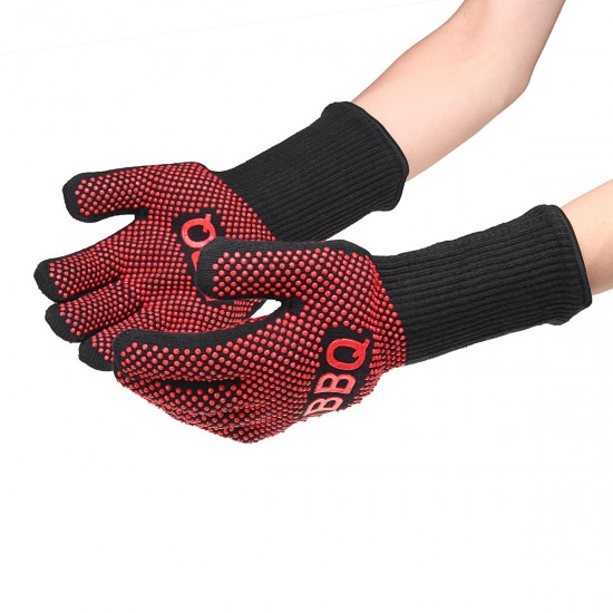 1 Pair 662°F Heat Proof Resistant Barbecue BBQ Grilling Gloves Kitchen Cooking Work