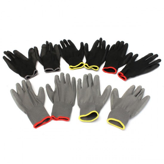 1 Pair PU Palm Coated Nylon Precision Protective Safety Work Gloves Light Weight 1 Pair PU Palm Coated Nylon Precision Protective Safety Work Gloves Light Weight