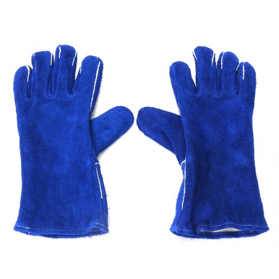1 Pair Wood Burner Welder Gauntlets Fire High Temp Stoves Protection Long Gloves Blue 1 Pair Wood Burner Welder Gauntlets Fire High Temp Stoves Protection Long Gloves Blue