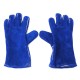 1 Pair Wood Burner Welder Gauntlets Fire High Temp Stoves Protection Long Gloves Blue