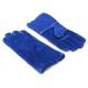 1 Pair Wood Burner Welder Gauntlets Fire High Temp Stoves Protection Long Gloves Blue