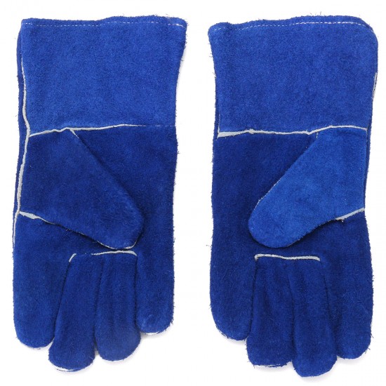 1 Pair Wood Burner Welder Gauntlets Fire High Temp Stoves Protection Long Gloves Blue 1 Pair Wood Burner Welder Gauntlets Fire High Temp Stoves Protection Long Gloves Blue