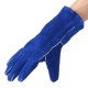 1 Pair Wood Burner Welder Gauntlets Fire High Temp Stoves Protection Long Gloves Blue