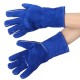 1 Pair Wood Burner Welder Gauntlets Fire High Temp Stoves Protection Long Gloves Blue