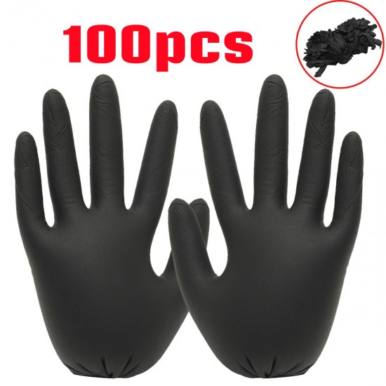 100Pcs S/M/L Black Latex Disposable Gloves Tattoo Piercing Mechanic Medical Gloves