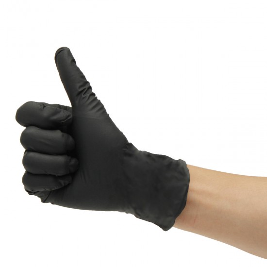 100Pcs S/M/L Black Latex Disposable Gloves Tattoo Piercing Mechanic Medical Gloves