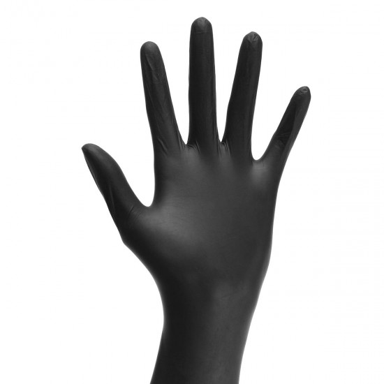 100pcs Industrial Disposable Nitrile Latex Black Gloves Powder Free M/L/XL