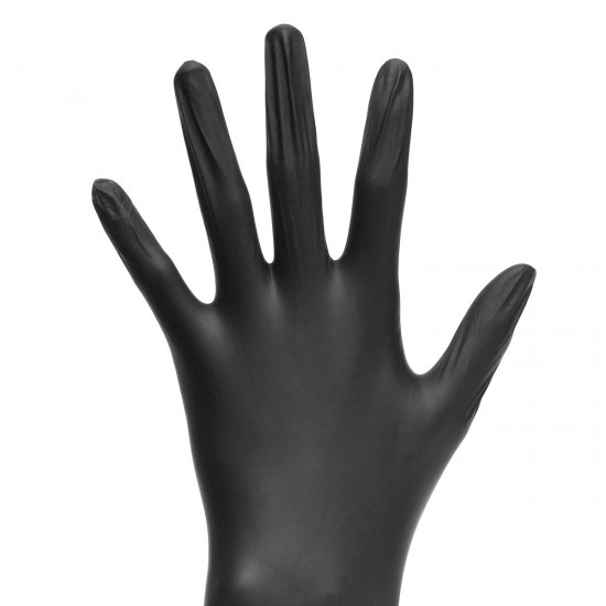 100pcs Industrial Disposable Nitrile Latex Black Gloves Powder Free M/L/XL