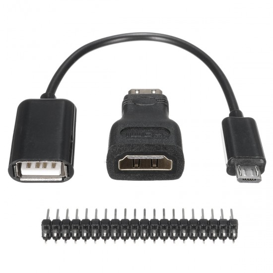 3Sets 3 in 1 Mini HD to HD Adapter+Micro USB to USB Female Cable+40P Pin Kits For Raspberry Pi Zero 3Sets 3 in 1 Mini HD to HD Adapter+Micro USB to USB Female Cable+40P Pin Kits For Raspberry Pi Zero
