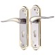 2 Set Aluminum Alloy Dual Latch Door Handle Front Back Lever Security Lock Cylinder with Key