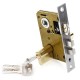 2 Set Aluminum Alloy Dual Latch Door Handle Front Back Lever Security Lock Cylinder with Key