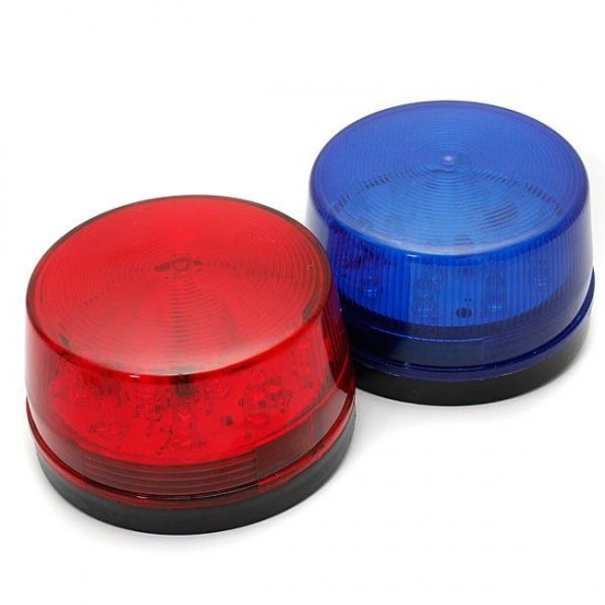 12V Security Alarm Strobe Signal Warning Lamp Blue Red Flashing Light