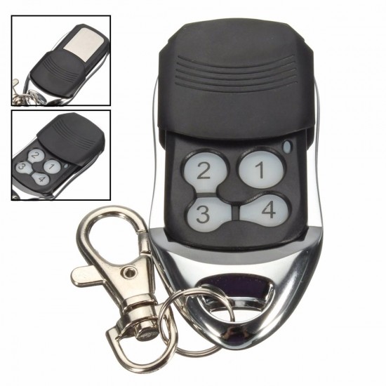 4 Button 433MHz Black Garage Gate Key Remote Control Replacement For RCG12C