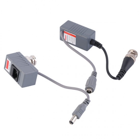 1 Pair BZX–215 BNC CCTV RJ45 Balun Video Power CAT5/5E/6 Transceiver Cable