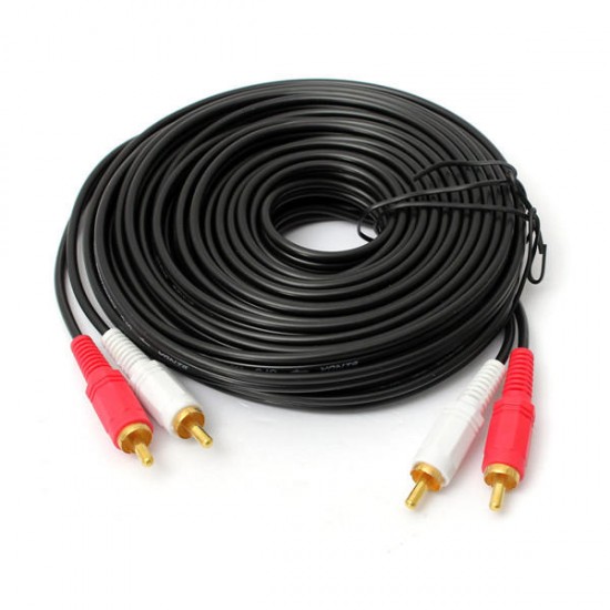 10M/ 33Ft Dual RCA to RCA Audio Video AV Cable For HDTV DVD VCR Stereo