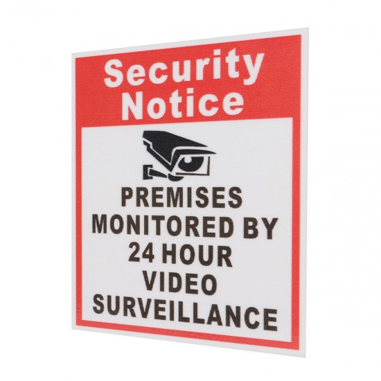 10Pcs Camera Video Surveillance Sign Sticker Security Notice Premises Monitored By 24 Hour